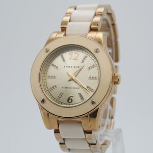 Anne Klein 10/9180 Women’s Watch - 36mm Gold Tone & Burgundy Dial - New Battery